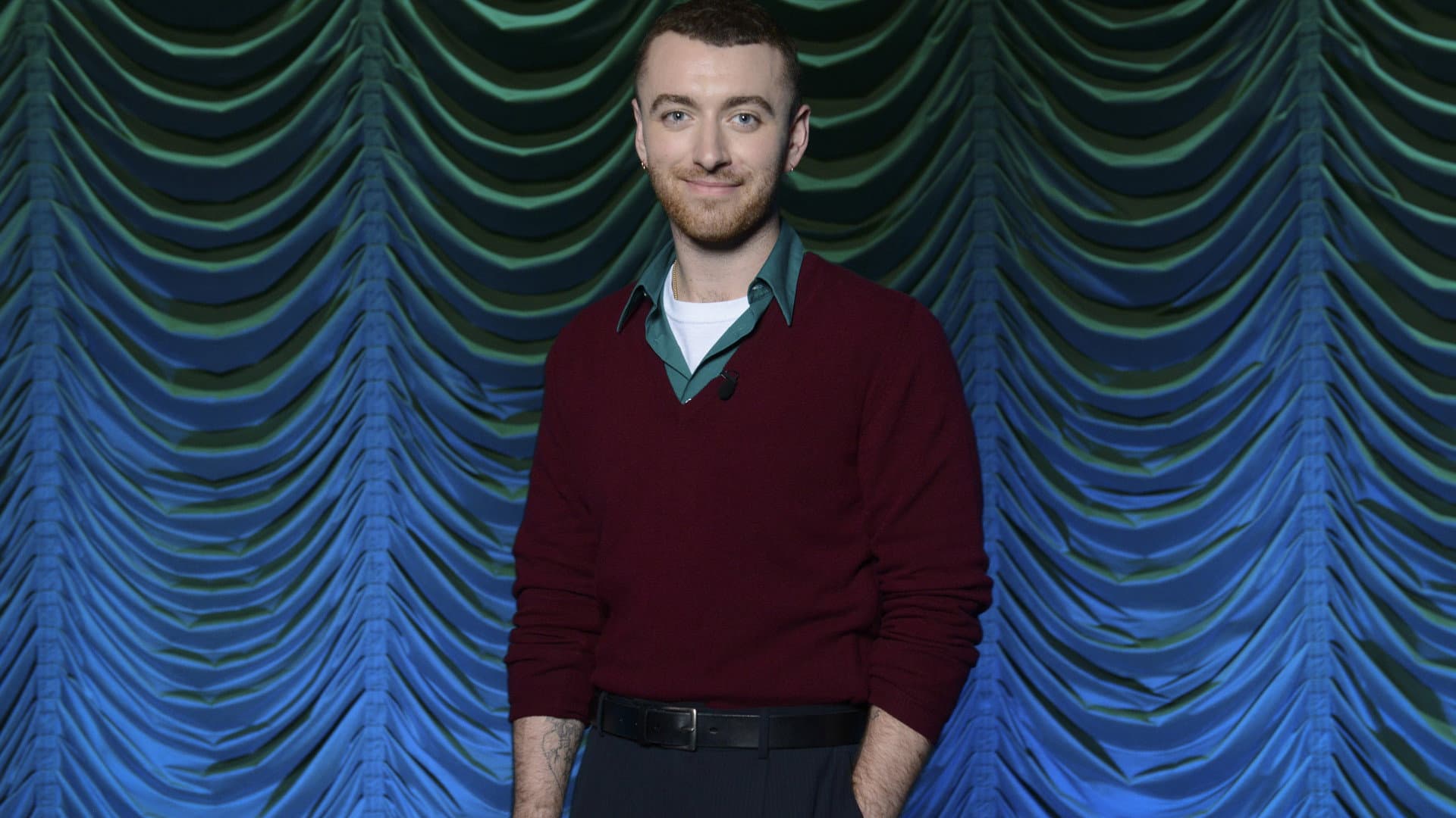 Sam Smith at the BBC backdrop