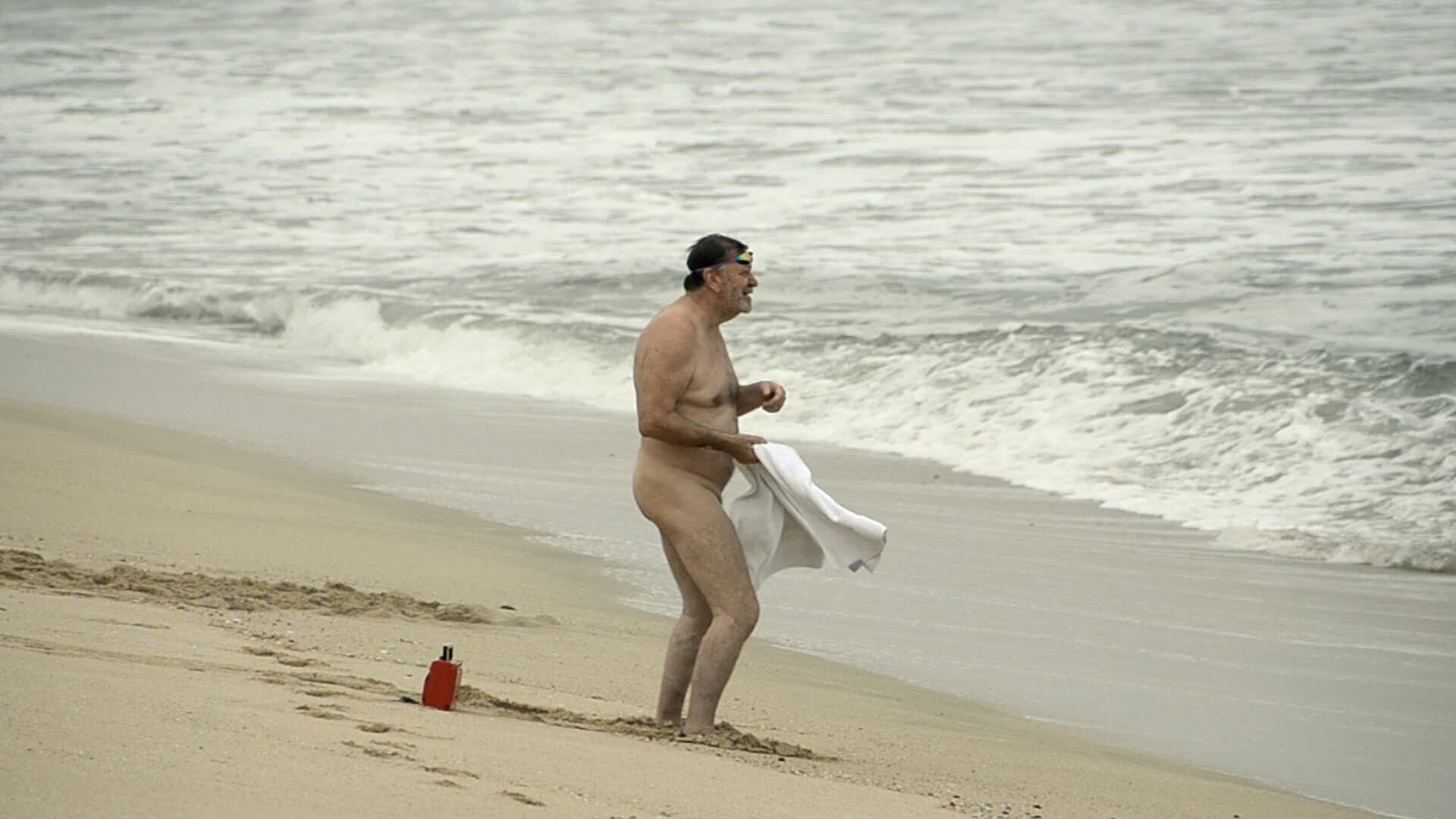 European Man...American Beach backdrop