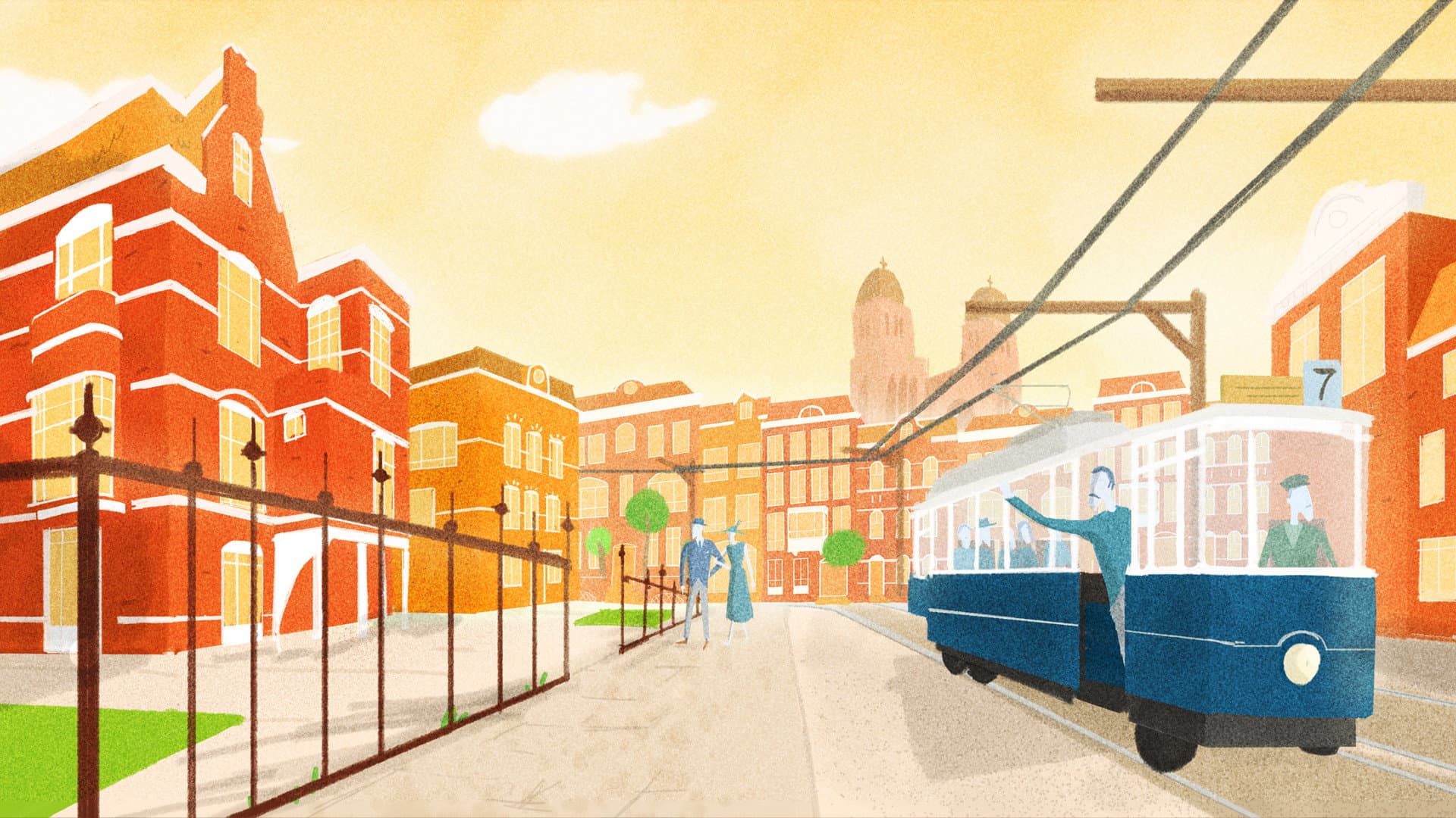 Tram backdrop