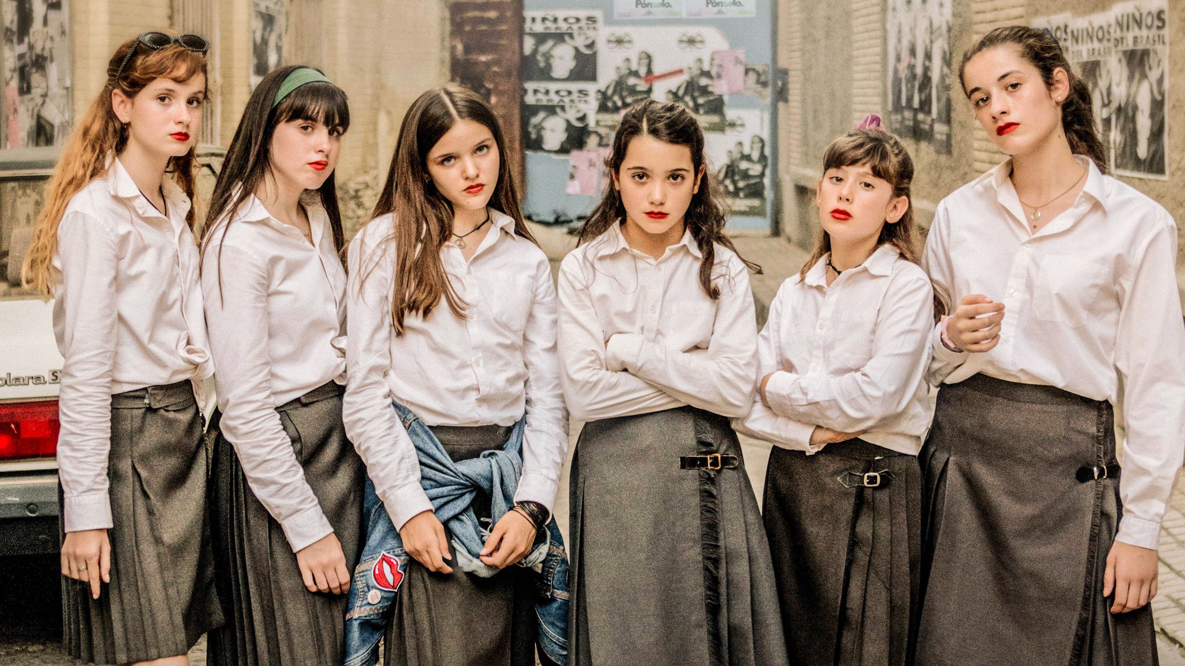 Schoolgirls backdrop