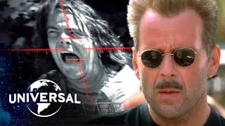 Bruce Willis Tests Out a High-Tech Weapon... on Jack Black