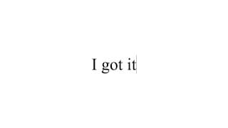 I got it - Short Film